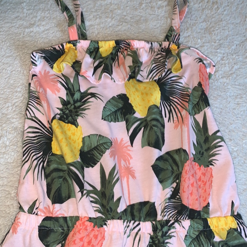 Children’s Place Pink Pineapple Romper Set M 7/8 EUC - Picture 4 of 11